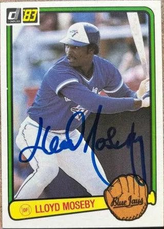 Lloyd Moseby Signed 1983 Donruss Baseball Card - Toronto Blue Jays
