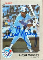 Lloyd Moseby Signed 1983 Fleer Baseball Card - Toronto Blue Jays