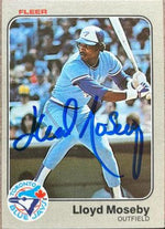 Lloyd Moseby Signed 1983 Fleer Baseball Card - Toronto Blue Jays - PastPros