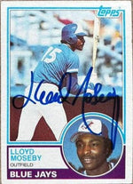 Lloyd Moseby Signed 1983 Topps Baseball Card - Toronto Blue Jays