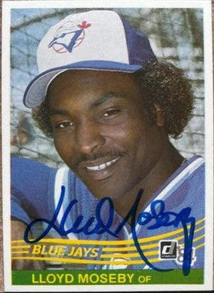 Lloyd Moseby Signed 1984 Donruss Baseball Card - Toronto Blue Jays