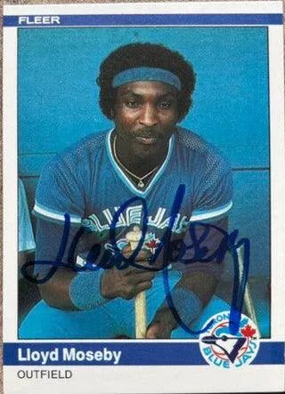 Lloyd Moseby Signed 1984 Fleer Baseball Card - Toronto Blue Jays