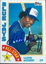 Lloyd Moseby Signed 1984 Topps All-Star Baseball Card - Toronto Blue Jays