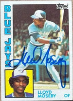 Lloyd Moseby Signed 1984 Topps Baseball Card - Toronto Blue Jays