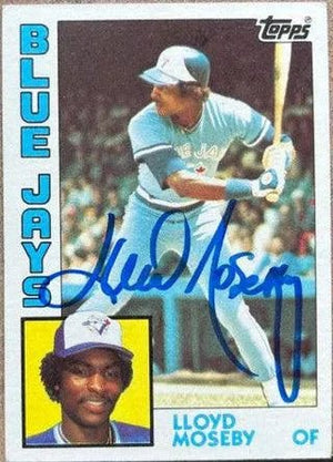 Lloyd Moseby Signed 1984 Topps Baseball Card - Toronto Blue Jays