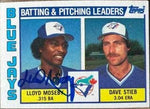 Lloyd Moseby Signed 1984 Topps Leaders Baseball Card - Toronto Blue Jays