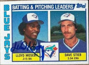 Lloyd Moseby Signed 1984 Topps Leaders Baseball Card - Toronto Blue Jays