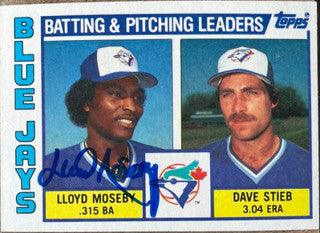 Lloyd Moseby Signed 1984 Topps Leaders Baseball Card - Toronto Blue Jays - PastPros