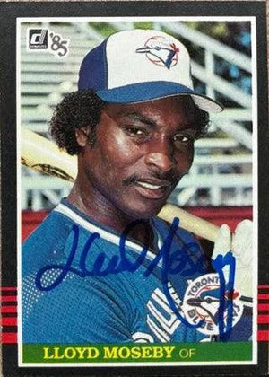 Lloyd Moseby Signed 1985 Donruss Baseball Card - Toronto Blue Jays