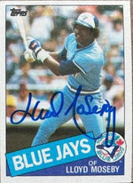 Lloyd Moseby Signed 1985 Topps Baseball Card - Toronto Blue Jays