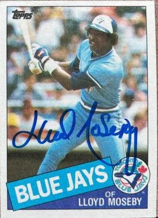Lloyd Moseby Signed 1985 Topps Baseball Card - Toronto Blue Jays