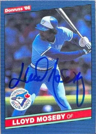 Lloyd Moseby Signed 1986 Donruss Baseball Card - Toronto Blue Jays