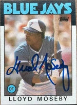 Lloyd Moseby Signed 1986 Topps Baseball Card - Toronto Blue Jays
