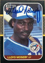 Lloyd Moseby Signed 1987 Donruss Baseball Card - Toronto Blue Jays