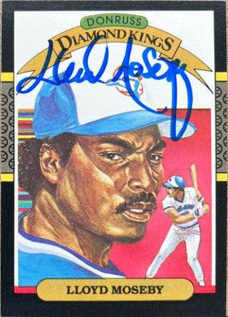 Lloyd Moseby Signed 1987 Donruss Diamond Kings Baseball Card - Toronto Blue Jays - PastPros