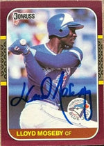 Lloyd Moseby Signed 1987 Donruss Opening Day Baseball Card - Toronto Blue Jays