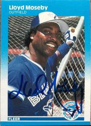 Lloyd Moseby Signed 1987 Fleer Baseball Card - Toronto Blue Jays - PastPros