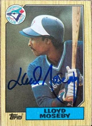 Lloyd Moseby Signed 1987 Topps Baseball Card - Toronto Blue Jays