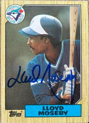 Lloyd Moseby Signed 1987 Topps Baseball Card - Toronto Blue Jays - PastPros
