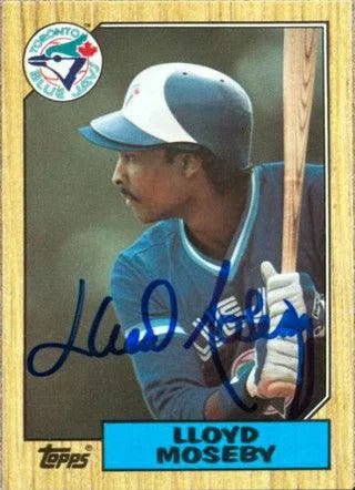 Lloyd Moseby Signed 1987 Topps Tiffany Baseball Card - Toronto Blue Jays
