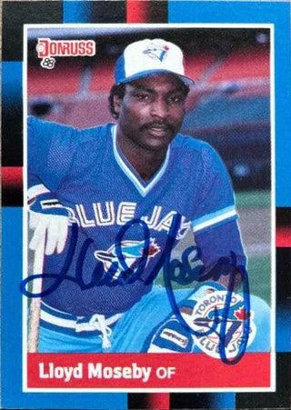 Lloyd Moseby Signed 1988 Donruss Baseball Card - Toronto Blue Jays