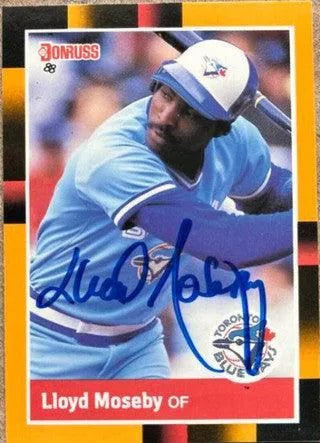 Lloyd Moseby Signed 1988 Donruss Baseball's Best Baseball Card - Toronto Blue Jays