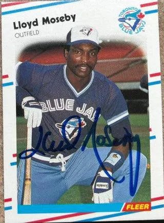 Lloyd Moseby Signed 1988 Fleer Baseball Card - Toronto Blue Jays