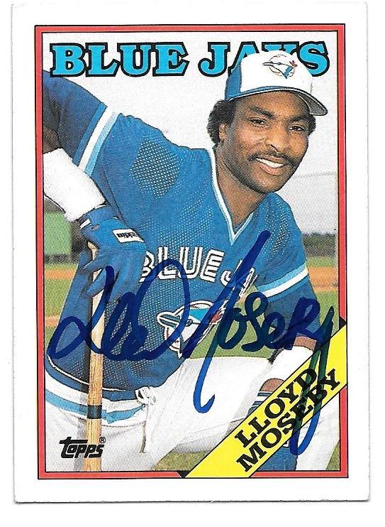 Lloyd Moseby Signed 1988 Topps Baseball Card - Toronto Blue Jays - PastPros