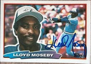 Lloyd Moseby Signed 1988 Topps Big Baseball Card - Toronto Blue Jays