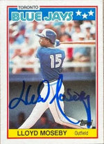 Lloyd Moseby Signed 1988 Topps UK Minis Baseball Card - Toronto Blue Jays