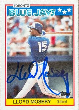 Lloyd Moseby Signed 1988 Topps UK Minis Baseball Card - Toronto Blue Jays - PastPros