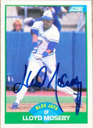 Lloyd Moseby Signed 1989 Score Baseball Card - Toronto Blue Jays - PastPros
