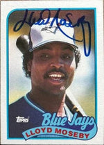 Lloyd Moseby Signed 1989 Topps Baseball Card - Toronto Blue Jays