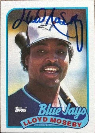 Lloyd Moseby Signed 1989 Topps Baseball Card - Toronto Blue Jays