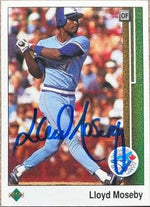 Lloyd Moseby Signed 1989 Upper Deck Baseball Card - Toronto Blue Jays