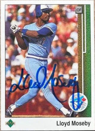 Lloyd Moseby Signed 1989 Upper Deck Baseball Card - Toronto Blue Jays