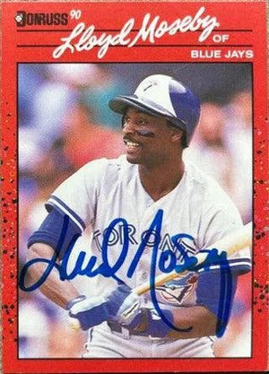 Lloyd Moseby Signed 1990 Donruss Baseball Card - Toronto Blue Jays