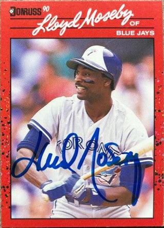 Lloyd Moseby Signed 1990 Donruss Baseball Card - Toronto Blue Jays - PastPros