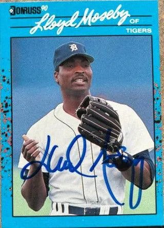 Lloyd Moseby Signed 1990 Donruss Baseball's Best Baseball Card - Detroit Tigers