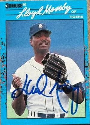 Lloyd Moseby Signed 1990 Donruss Baseball's Best Baseball Card - Detroit Tigers