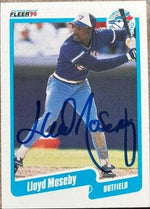 Lloyd Moseby Signed 1990 Fleer Baseball Card - Toronto Blue Jays