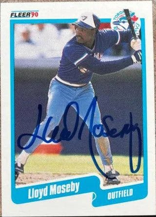 Lloyd Moseby Signed 1990 Fleer Baseball Card - Toronto Blue Jays