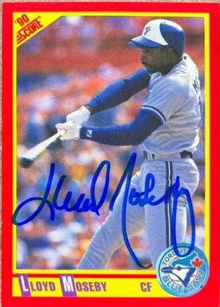 Lloyd Moseby Signed 1990 Score Baseball Card - Toronto Blue Jays