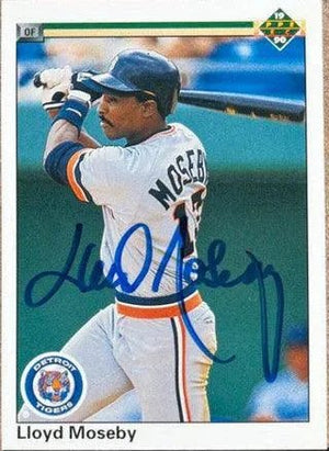 Lloyd Moseby Signed 1990 Upper Deck Baseball Card - Detroit Tigers