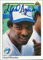 Lloyd Moseby Signed 1990 Upper Deck Baseball Card - Toronto Blue Jays