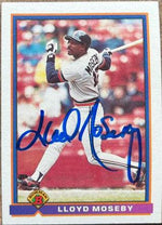 Lloyd Moseby Signed 1991 Bowman Baseball Card - Detroit Tigers - PastPros