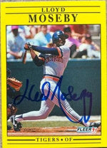 Lloyd Moseby Signed 1991 Fleer Baseball Card - Detroit Tigers