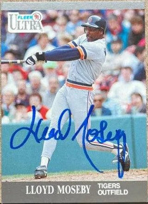 Lloyd Moseby Signed 1991 Fleer Ultra Baseball Card - Detroit Tigers