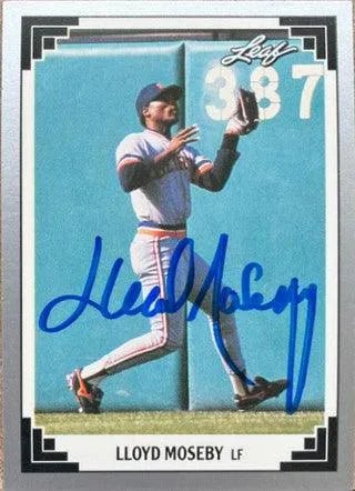 Lloyd Moseby Signed 1991 Leaf Baseball Card - Detroit Tigers