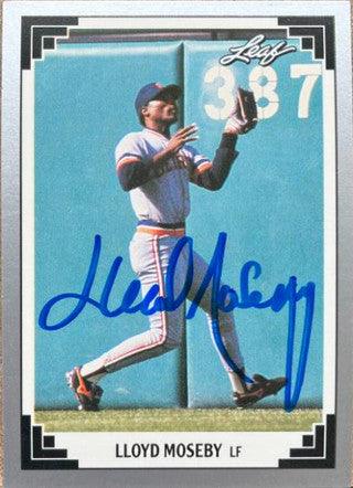 Lloyd Moseby Signed 1991 Leaf Baseball Card - Detroit Tigers - PastPros